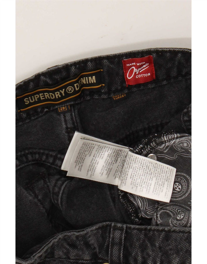 Superdry denimshorts til kvinder W29 mellemgrå geometrisk bomuld