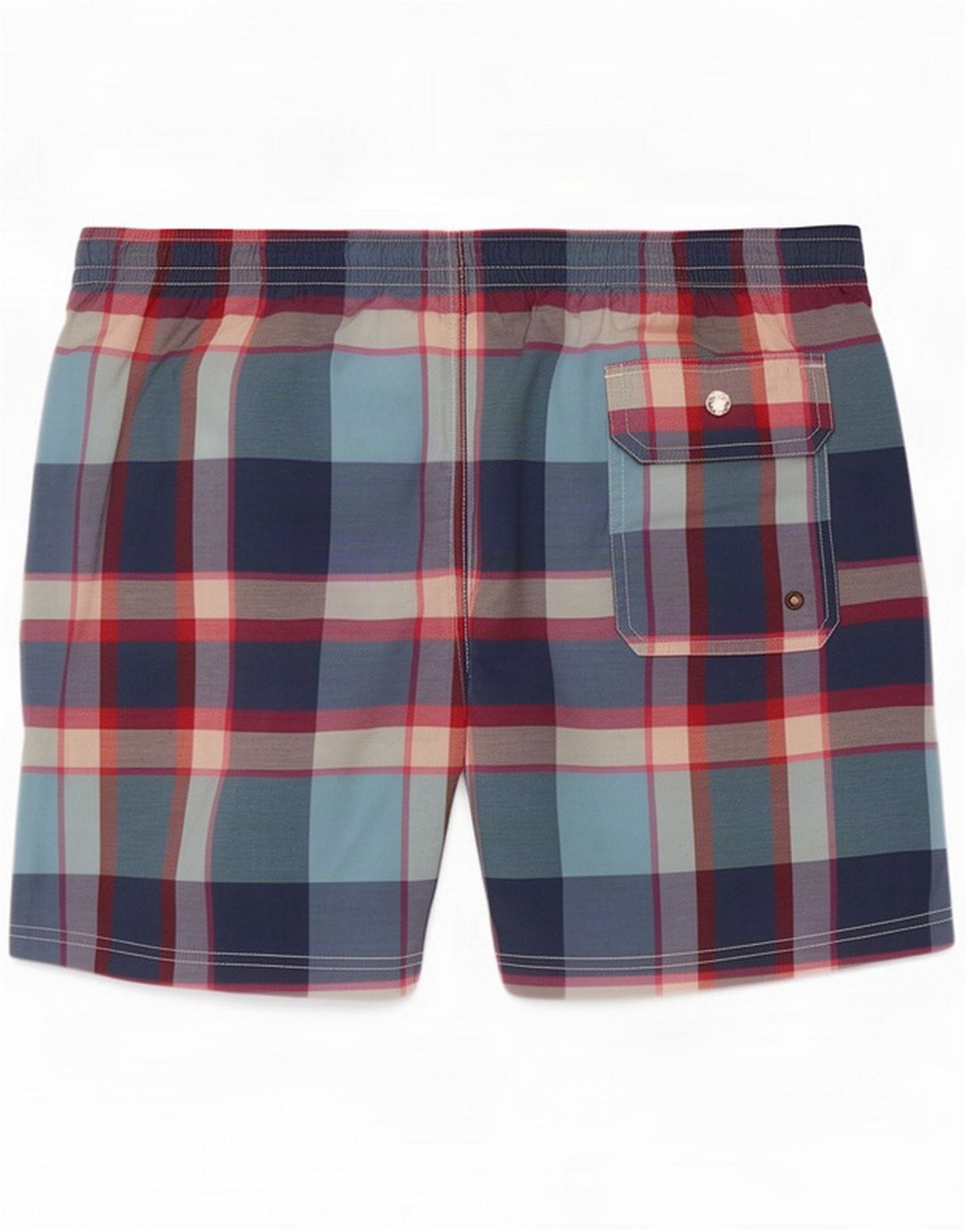 Massimo Dutti Badeshorts til mænd store flerfarvede plaid polyester