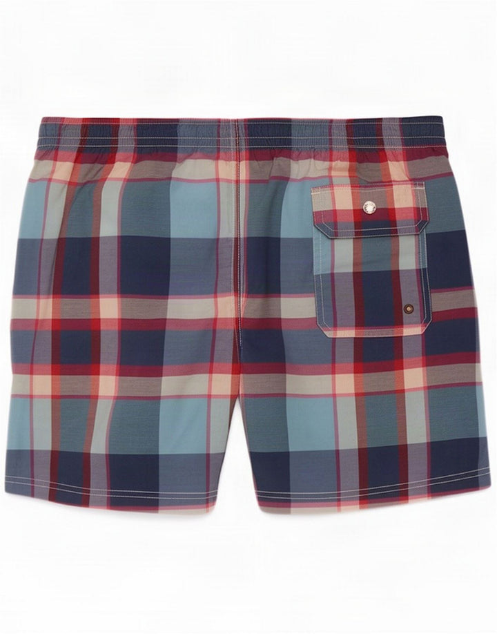 Massimo Dutti Badeshorts til mænd store flerfarvede plaid polyester