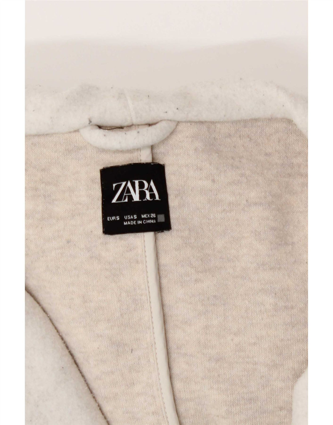 Zara Dame Hooded Oversized Dobbeltradet Frakke UK 10 Small Beige