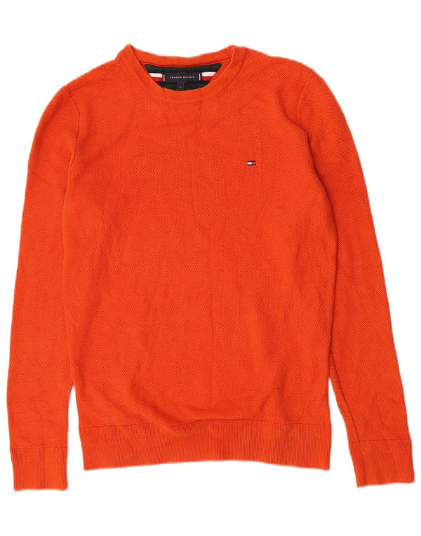 Tommy Hilfiger Herre Crew Neck Jumper Sweater Small Orange