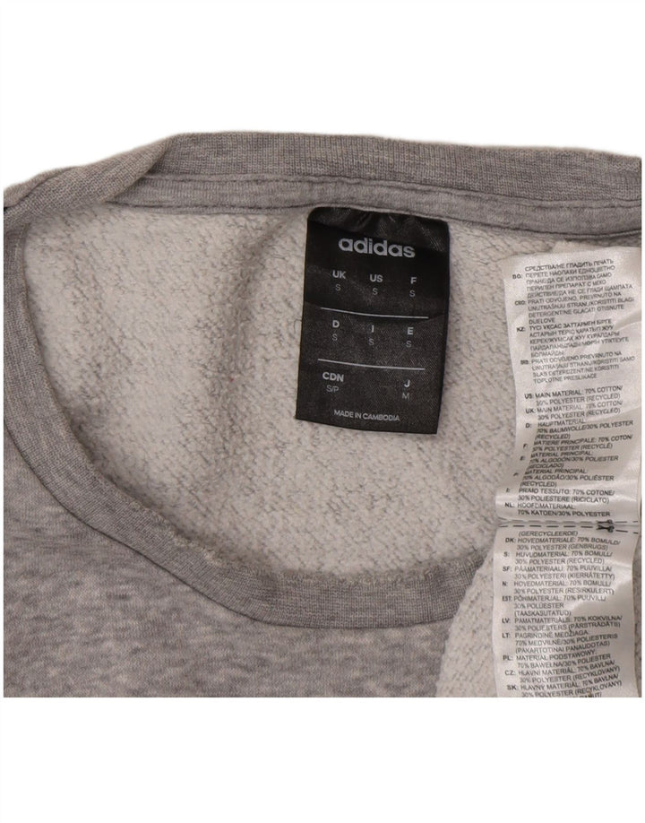 Adidas grafisk sweatshirt til mænd, lille grå flækket bomuld