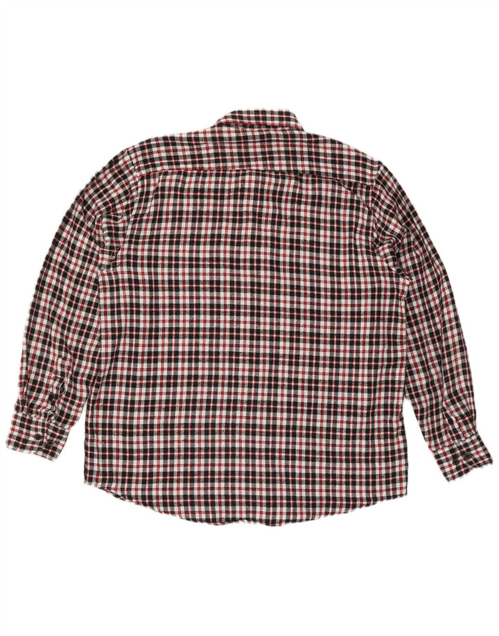 Vintage herre flannelskjorte str. 17 1/2 44 XL rød ternet