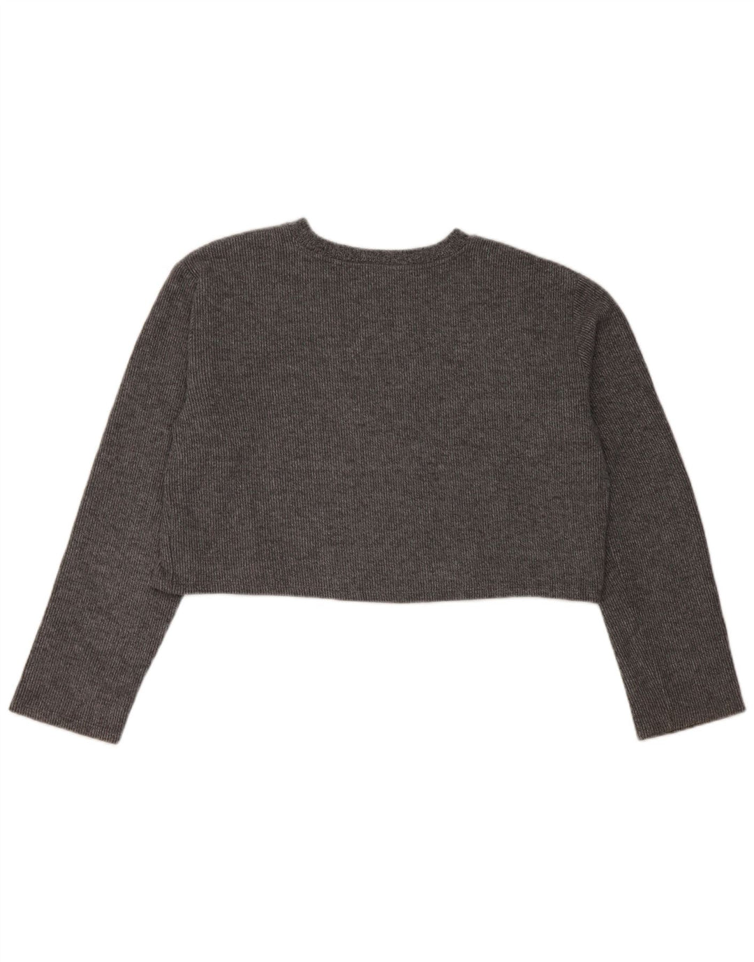 Zara Dame Crop Top Langærmet UK 16 Stor Grå