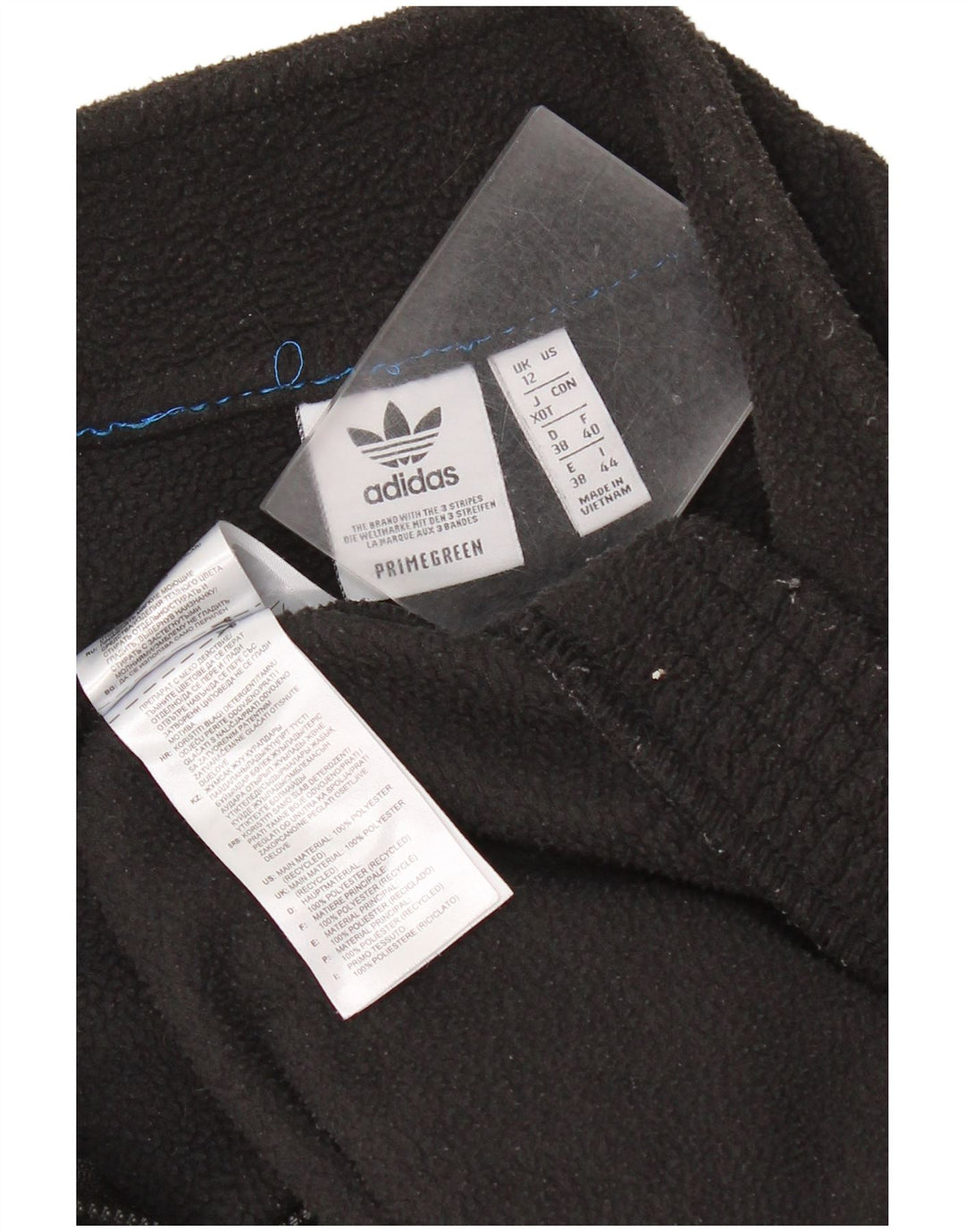 Adidas Dame Lynlås Oversized Fleece Jumper UK 12 Medium Sort Polyester