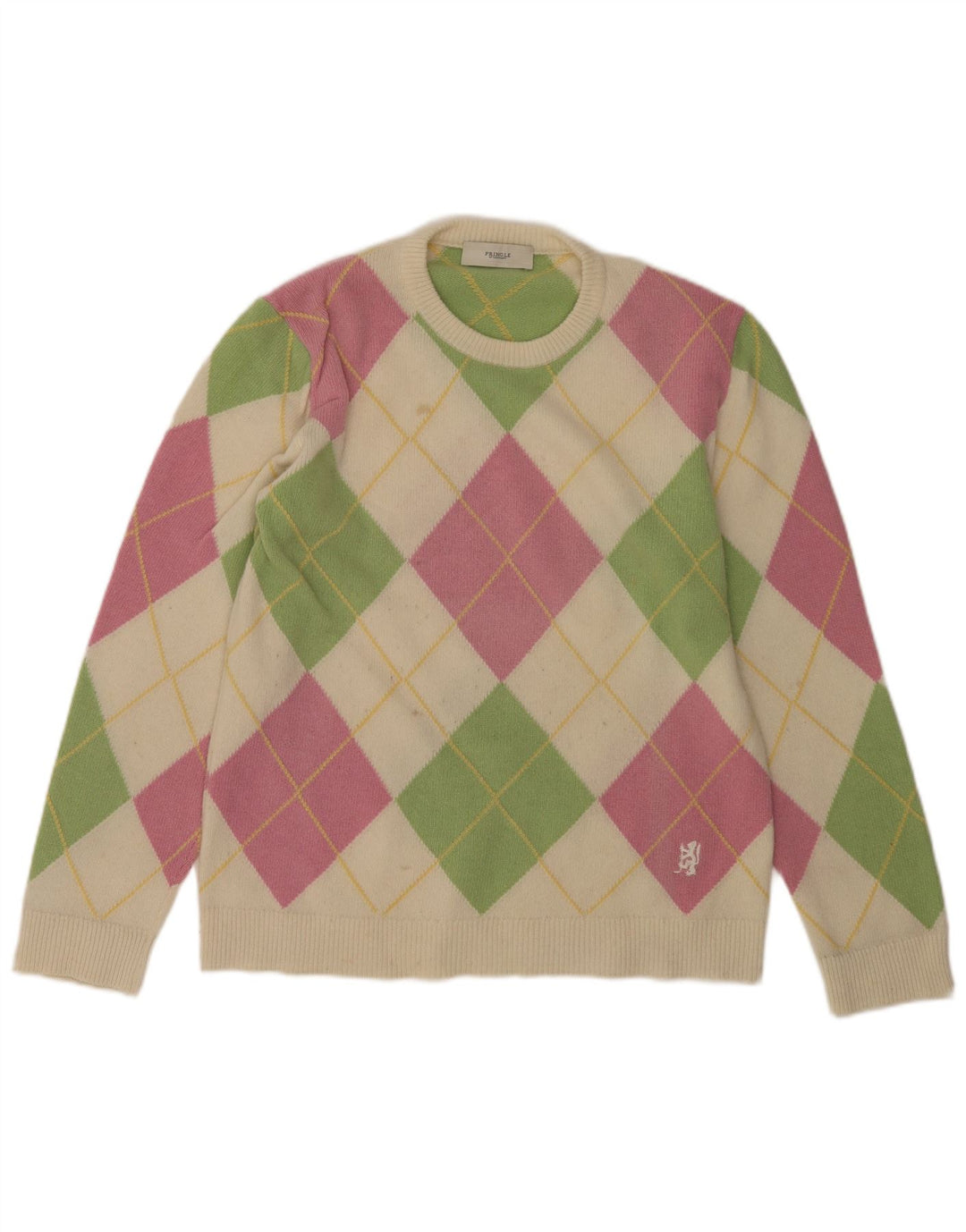 Pringle Herre Crew Neck Jumper Sweater Medium Multicolored Argyle/Diamond