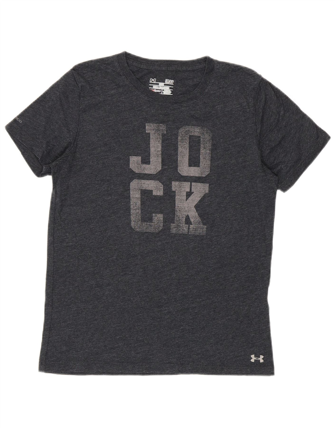 Under Armour Dame Heat Gear Grafisk T-Shirt Top UK 10 Lille Grå