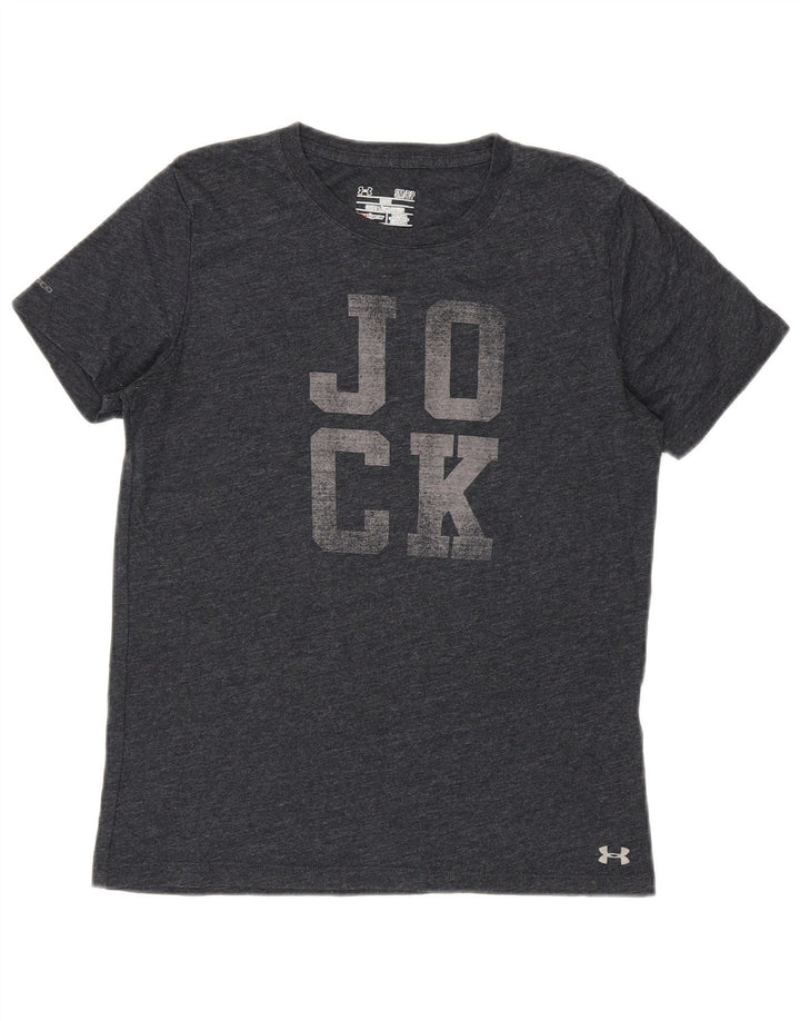 Under Armour Dame Heat Gear Grafisk T-Shirt Top UK 10 Lille Grå