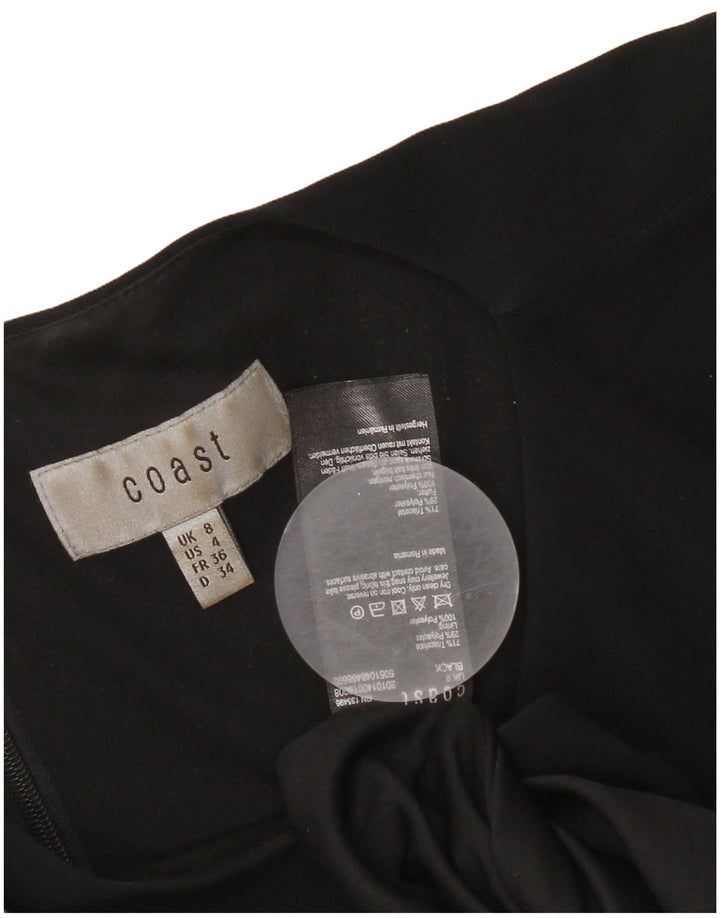 Coast Womens Sleeveless Sheath Dress UK 8 Small Black Triacetate