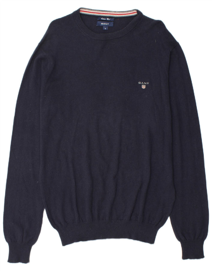 GANT Mens Crew Neck Jumper Sweater Medium Navy Blue Cotton