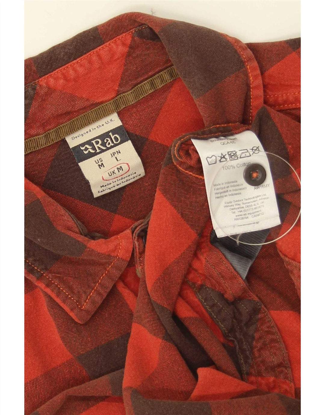 Rab Herre Flanelskjorte Medium Rød Gingham Bomuld