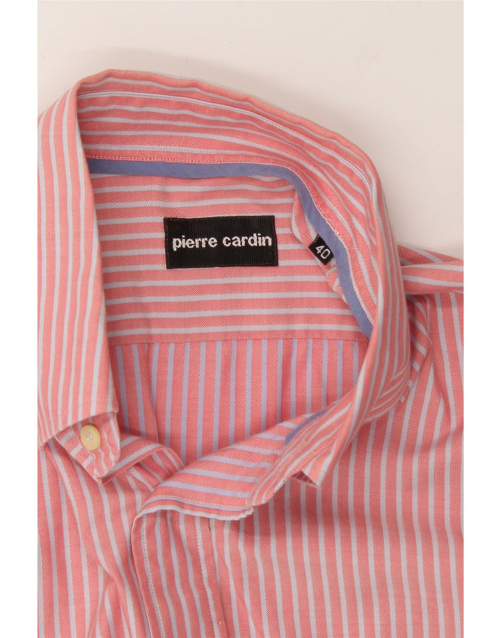 PIERRE CARDIN Mens Shirt Size 40 Medium Pink Striped Cotton Classic Vintage Pierre Cardin and Second-Hand Pierre Cardin from Messina Hembry 