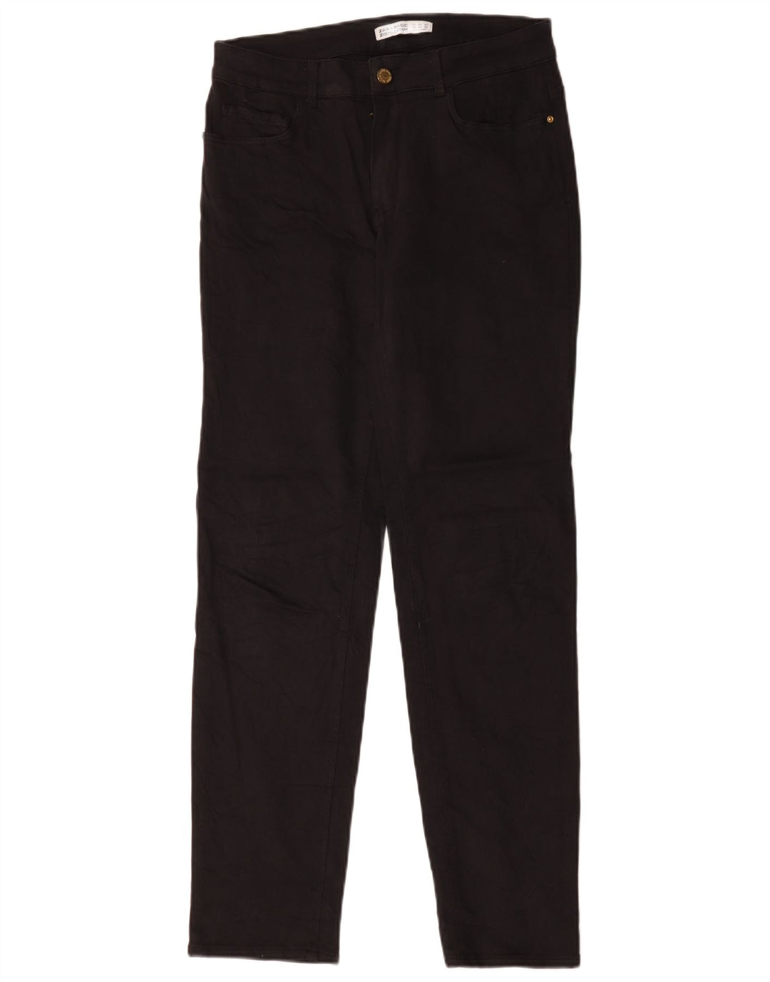 Zara Dame Straight Jeans EU 40 Medium W30 L30 Sort Bomuld