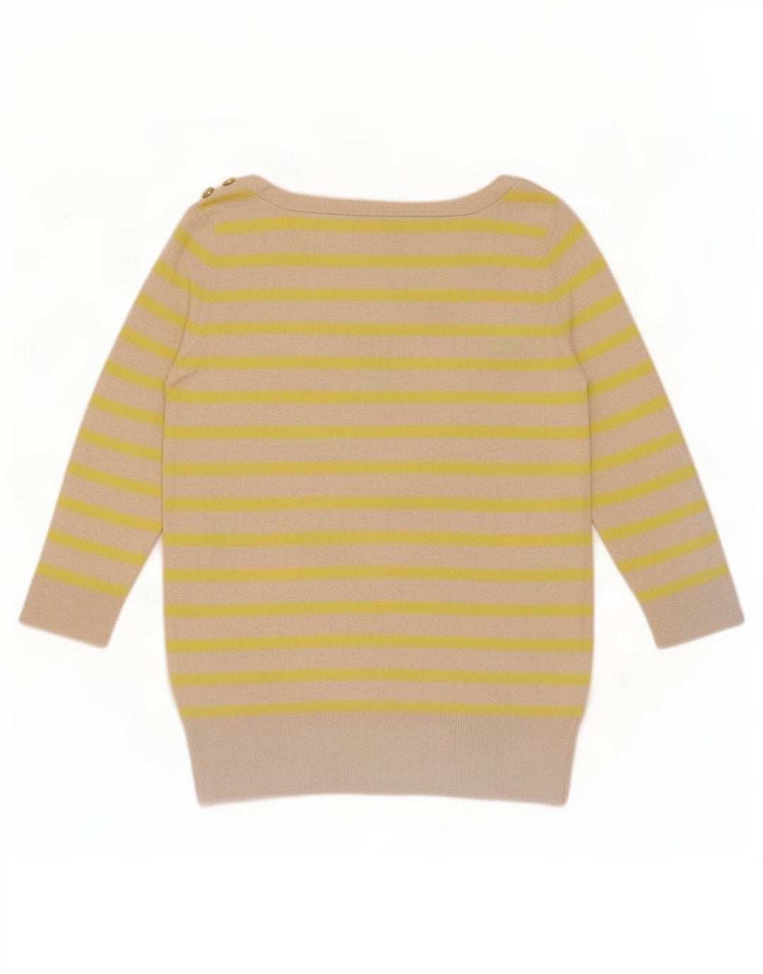 Gap Dame 3/4-ærmet bluse Top UK 12 Medium Beige Stribet