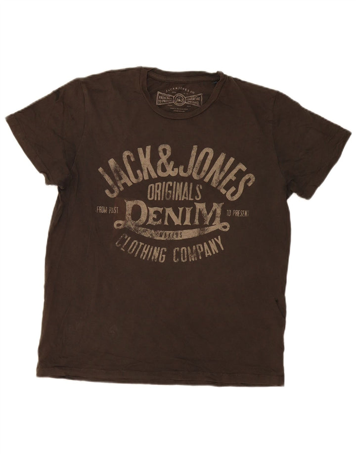Jack & Jones Herre grafisk T-shirt Top Lille Khaki Bomuld
