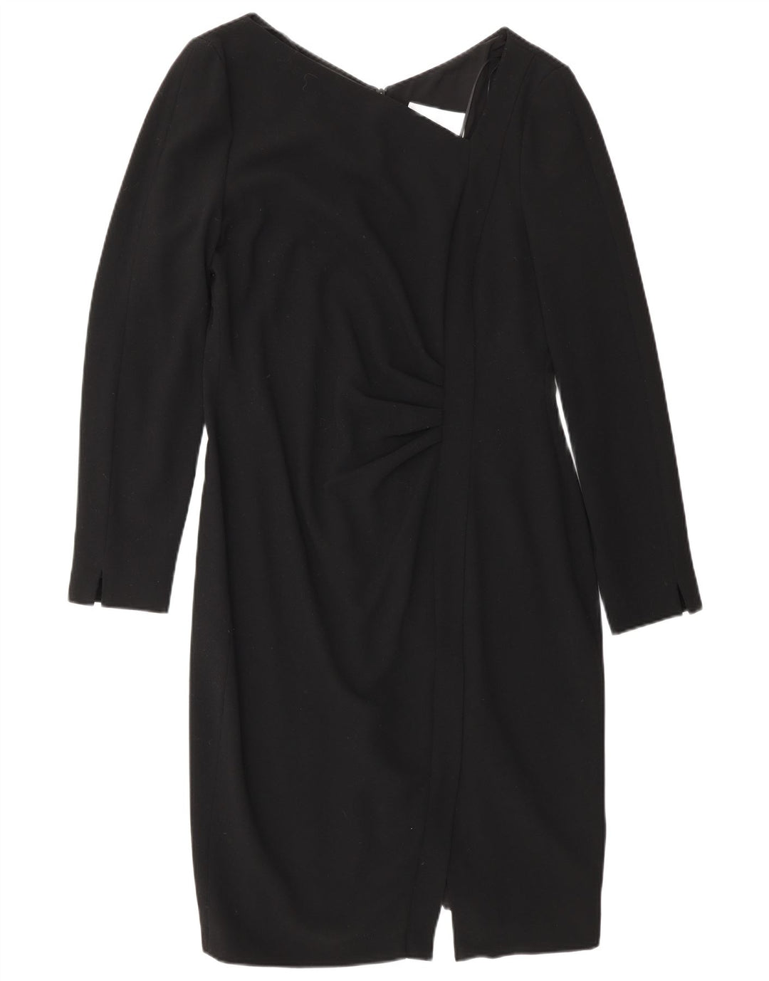 L.K. Bennett Dame Langærmet Skede Kjole UK 14 Stor Sort Polyester