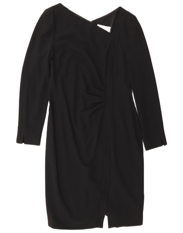 L.K. Bennett Dame Langærmet Skede Kjole UK 14 Stor Sort Polyester