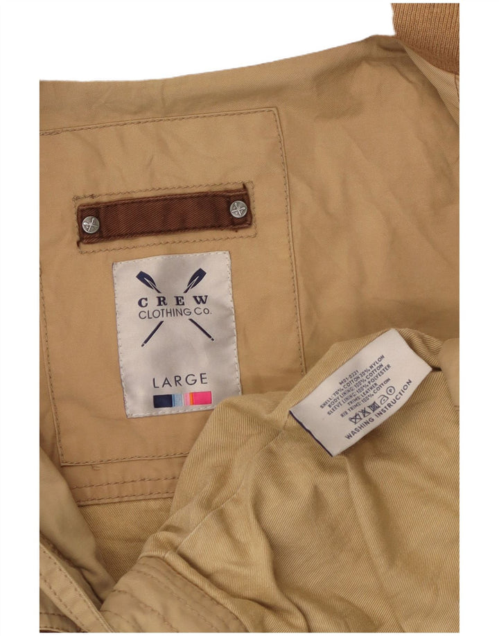 Crew Clothing Herre Bomber Jacket UK 40 Stor Beige Bomuld