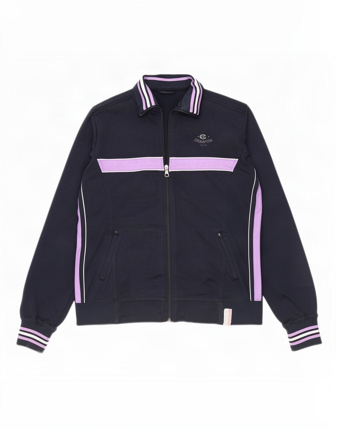 Champion Womens træningsdragt Topjakke UK 14 Medium Navy Blue Colourblock
