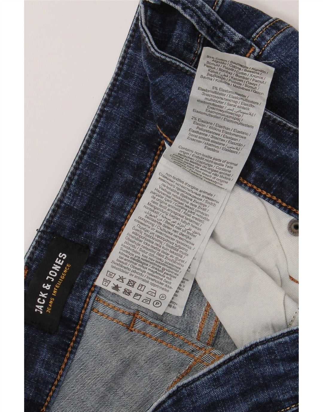 Jack & Jones Herre GLENN Slim Jeans W34 L34 Blå Bomuld