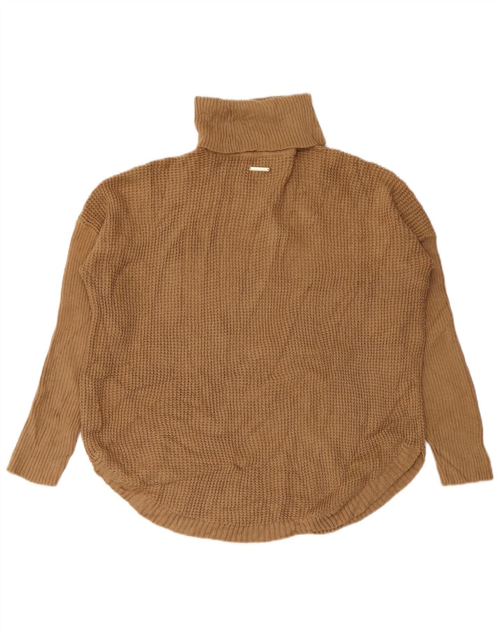 MICHAEL KORS Dame Rullehals sweater UK 12 Medium Beige Bomuld