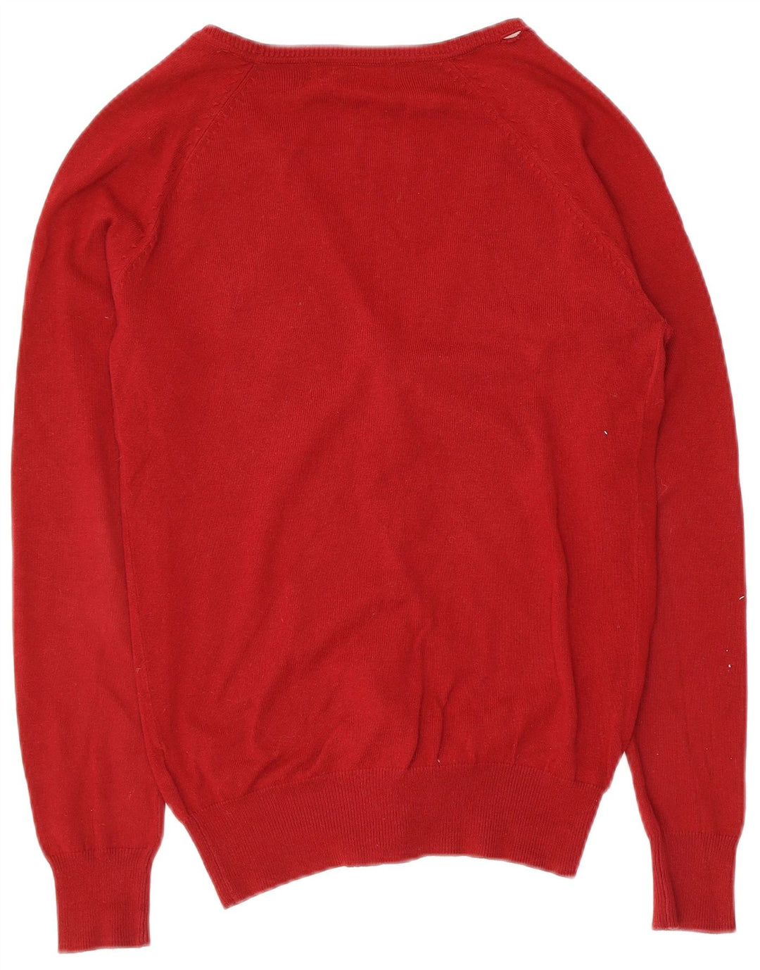 Zara Dame Cardigan Sweater UK 12 Medium Rød Bomuld