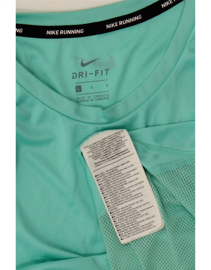 Nike Dame Dri Fit Vest Top UK 14 Large Green Polyester