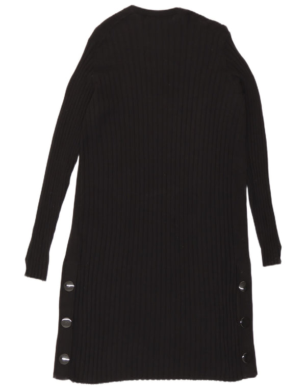 Marks & Spencer Womens Longline Open Cardigan Sweater UK 10 Small Black