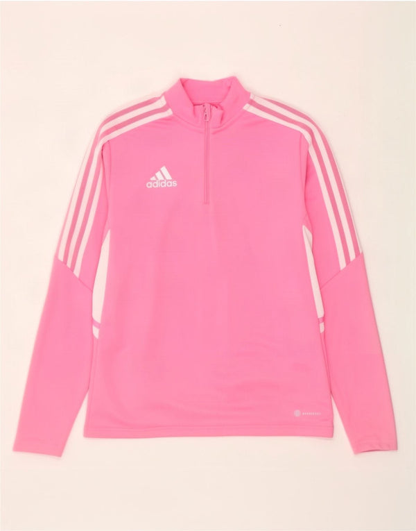 Adidas Girls Aeroready Pullover Tracksuit Top 13-14 år Pink Colourblock