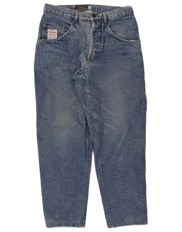 Stefanel Womens High Waist Cropped Jeans IT 44 Medium W28 L25 Blue Cotton