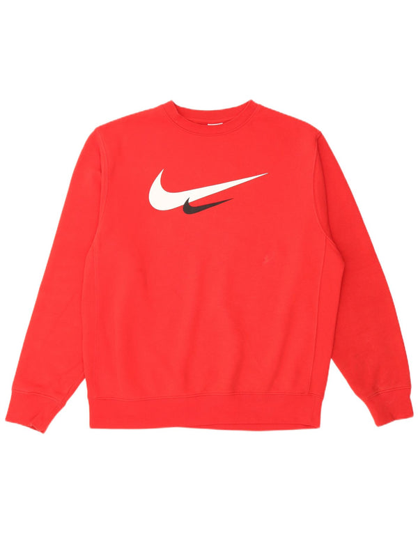 Nike Herre grafisk sweatshirt Jumper Medium Rød Bomuld