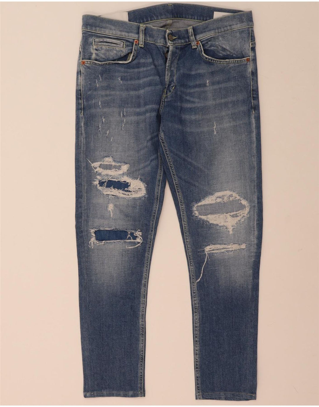 Dondup Herre Distressed Skinny Jeans W36 L29 Blå Bomuld