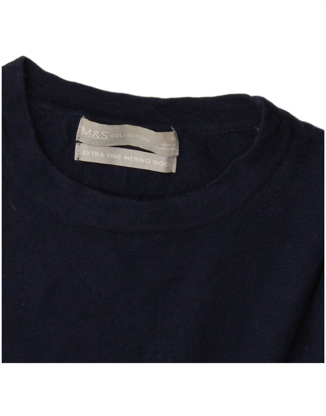 Marks & Spencer Dame sweater med rund hals DK 10 Small Navy Blue