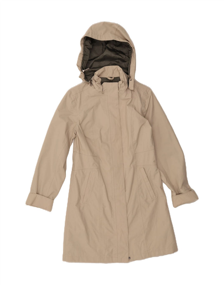 EDDIE BAUER Womens Hooded Windbreaker Coat UK 10 Small Beige Polyester Vintage Eddie Bauer and Second-Hand Eddie Bauer from Messina Hembry 