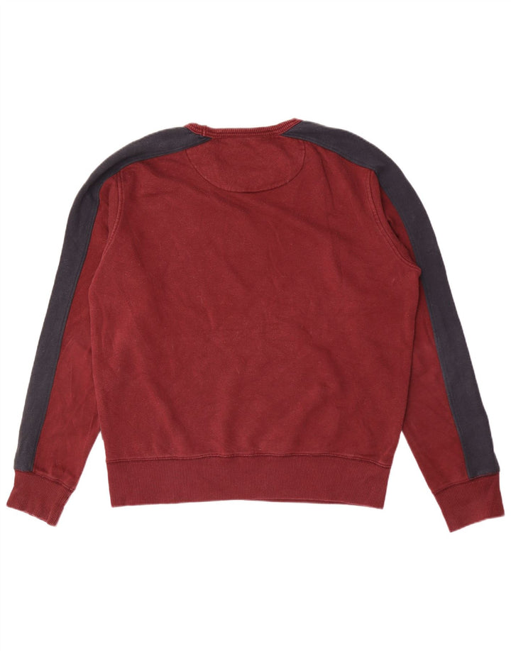 French Connection Herre Sweatshirt Jumper Medium Maroon Colourblock Bomuld