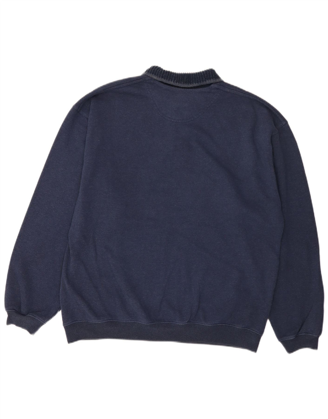Marks & Spencer Herre Polo Neck Sweatshirt Jumper Stor Marineblå Stribet