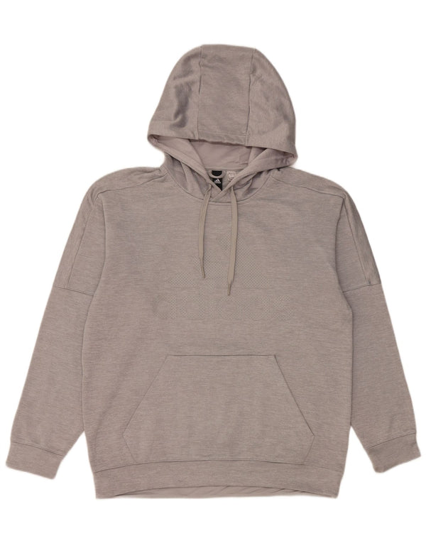 Adidas Mens Climawarm Graphic Hoodie Jumper Large Grey Polyester