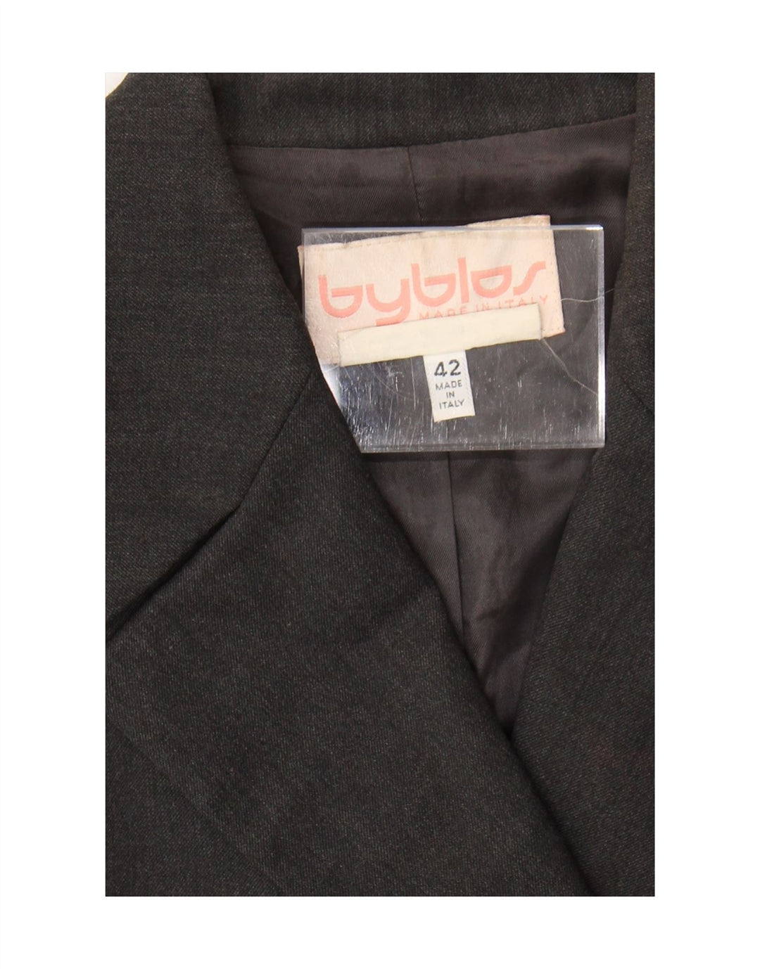 Byblos Dame Dobbeltradet Blazer Jacket IT 42 Medium Grey Uld