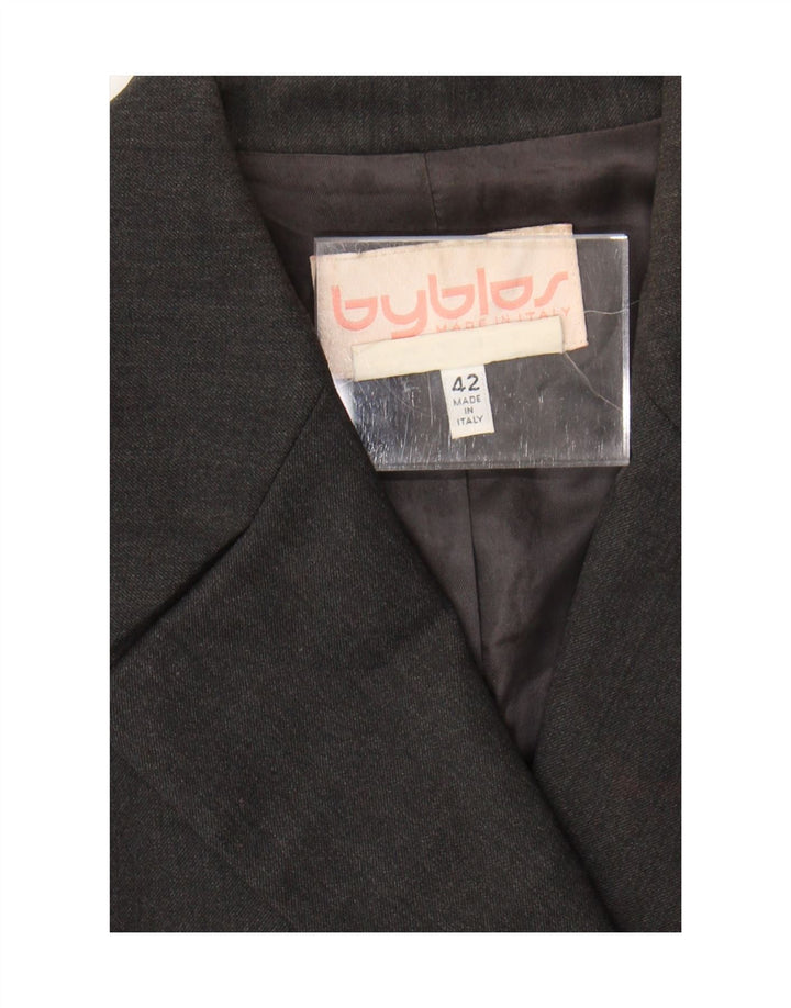 Byblos Dame Dobbeltradet Blazer Jacket IT 42 Medium Grey Uld