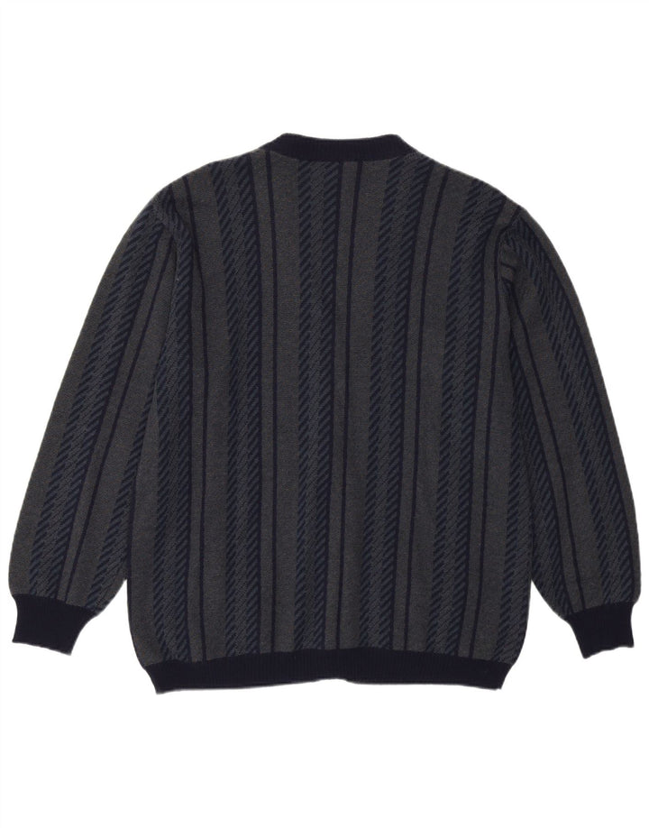 Bernardini Herre Cardigan Sweater Lille Marineblå Geometrisk