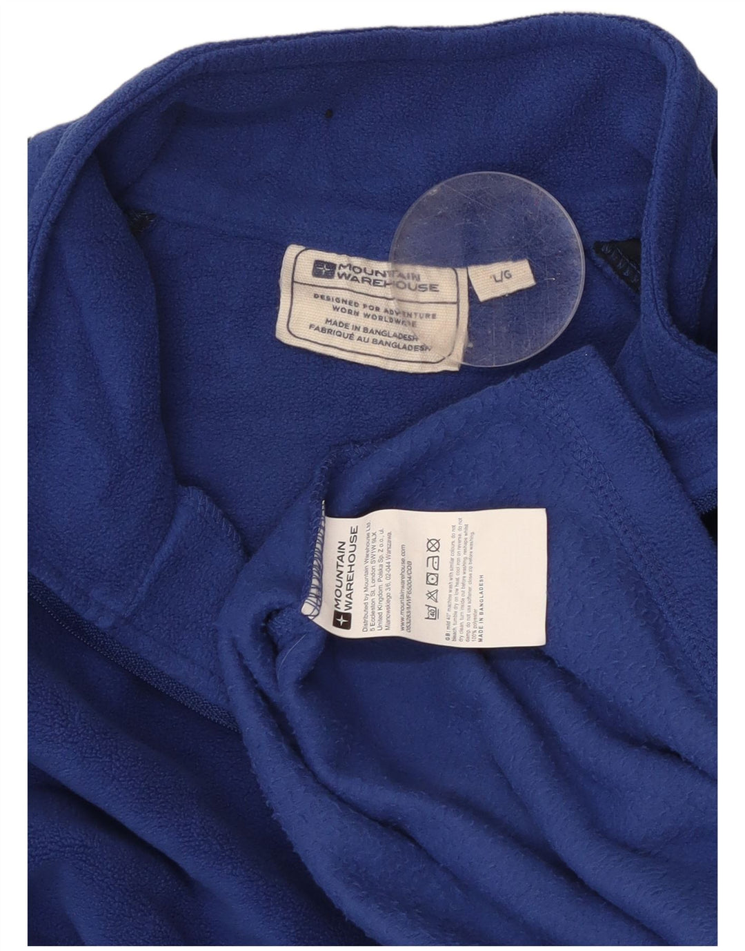 MOUNTAIN WAREHOUSE Mens Zip Neck Fleece Jumper Large Blue Colourblock