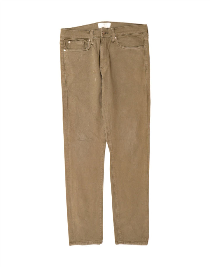 Marks & Spencer Herre Slim Jeans W32 L33 Khaki Bomuld