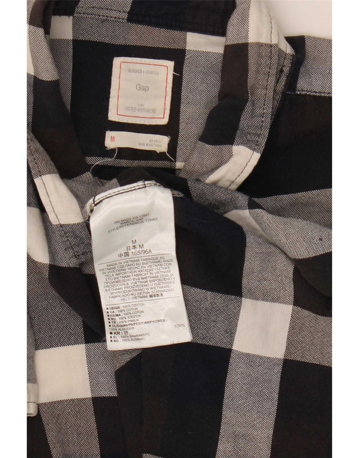 Gap Womens Classic Fit Flannel Shirt UK 14 Medium Black Ternet Bomuld
