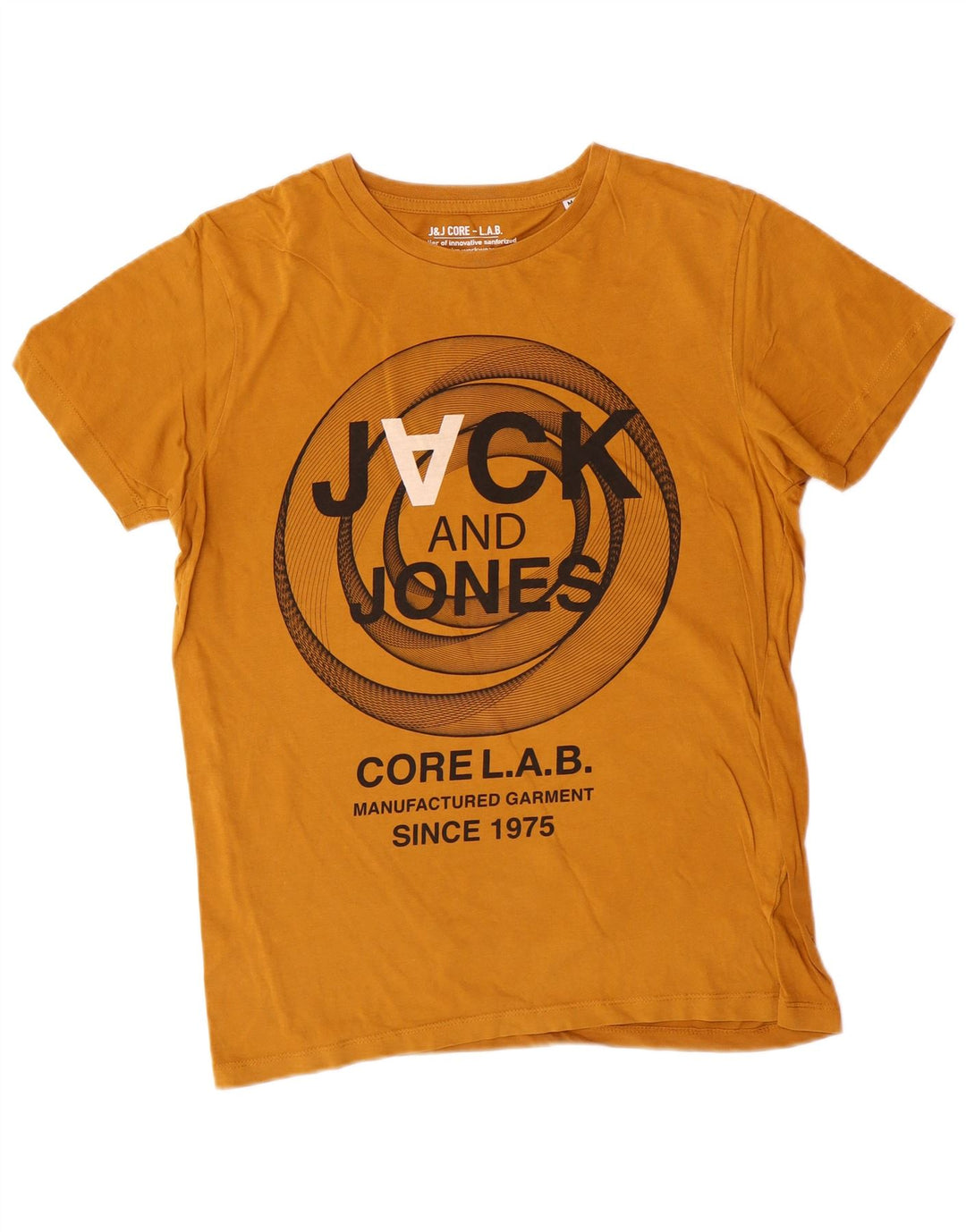 JACK & JONES Herre grafisk T-shirt Top Medium Gul Bomuld