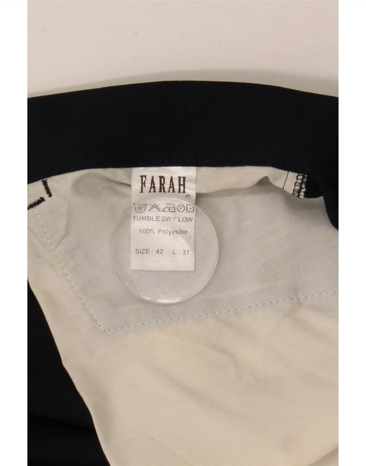 Farah Straight Casual Bukser til mænd W42 L31 Marineblå polyester