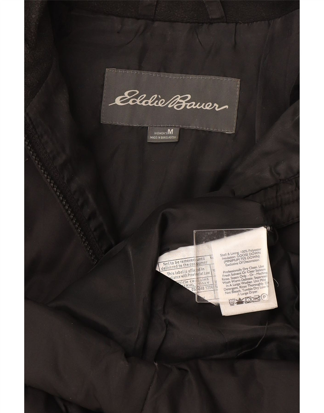 EDDIE BAUER Polstret frakke til kvinder UK 14 Medium Sort Polyester