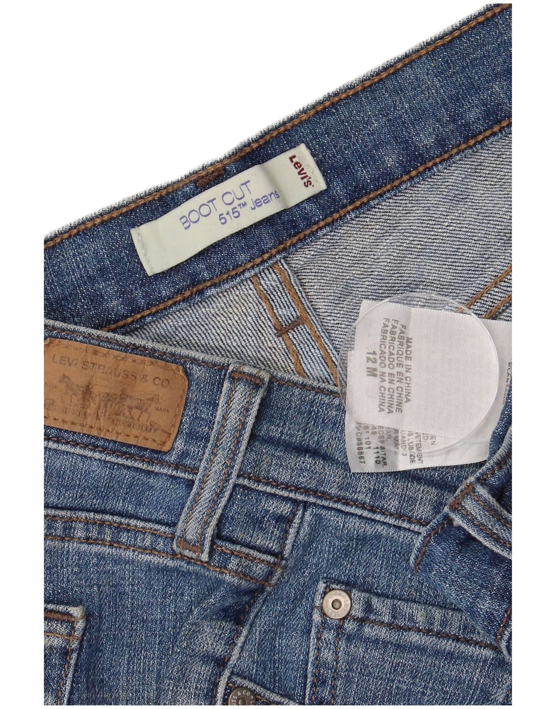 LEVI'S Dame 515 Bootcut Jeans US 12 Large W34 L31 Blå Bomuld