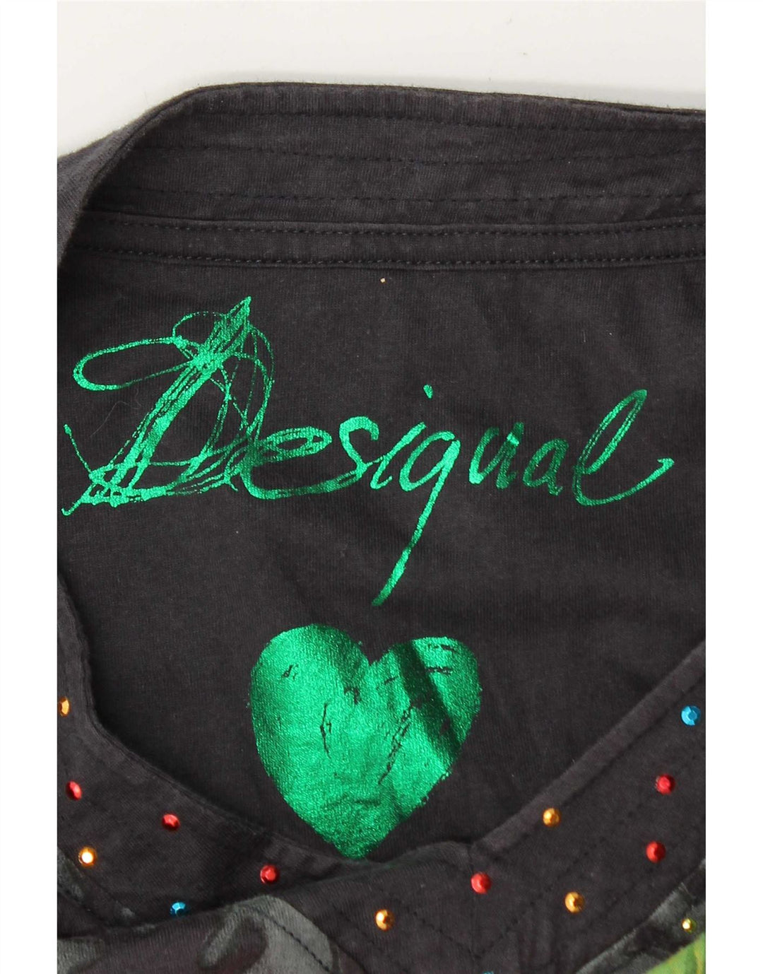 Desigual Dame Grafisk Top Langærmet UK 14 Medium Black Floral