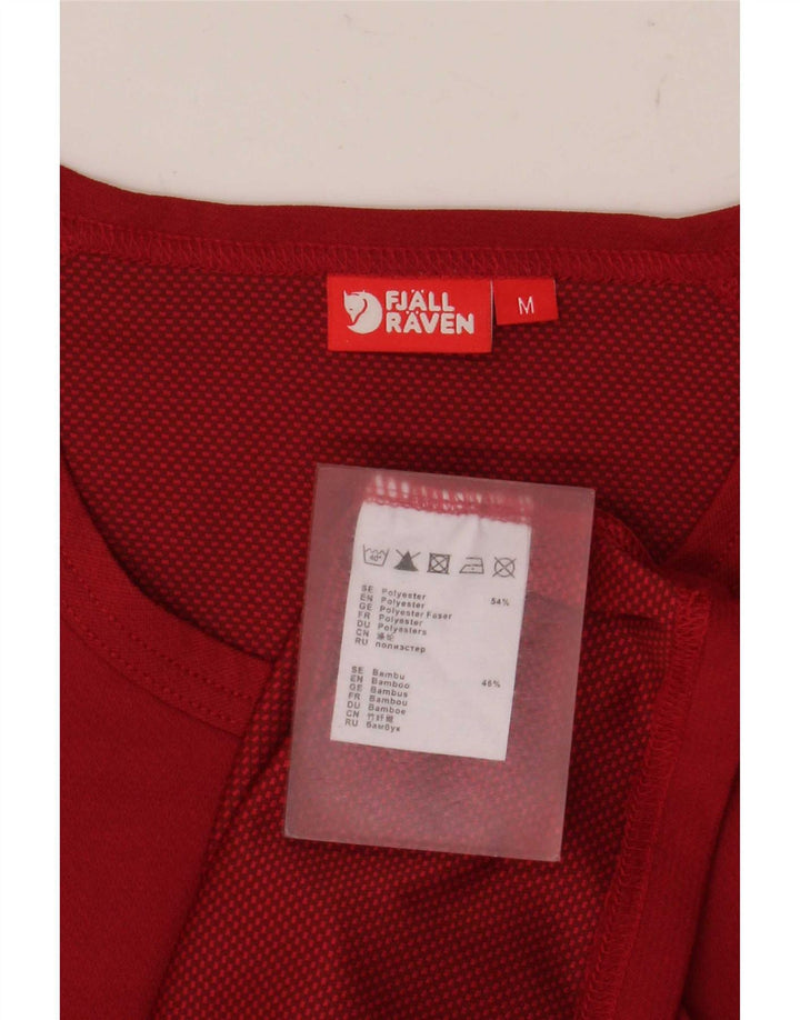 Fjall Raven T-Shirt Top UK 14 Medium Burgundy Polyester