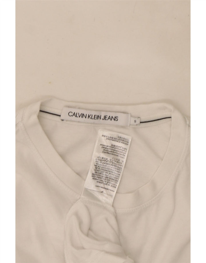 Calvin Klein Jeans Herre T-Shirt Top Lille Hvid Bomuld